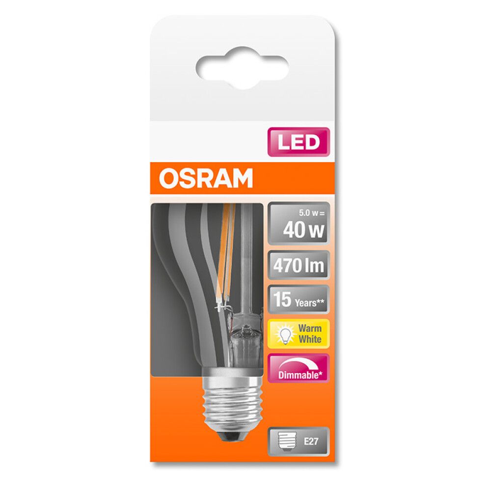 Ljósapera LED E27 2700K Osram 5W 