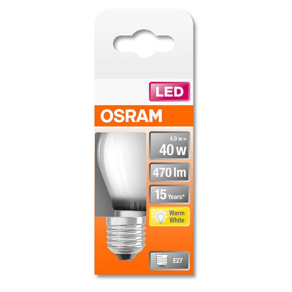 Ljósapera LED E27 2700K Osram 4W Ø45 mm