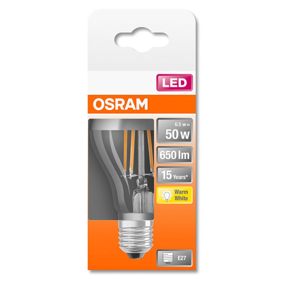 Ljósapera LED E27 2700K Osram 6,5W Ø60 mm