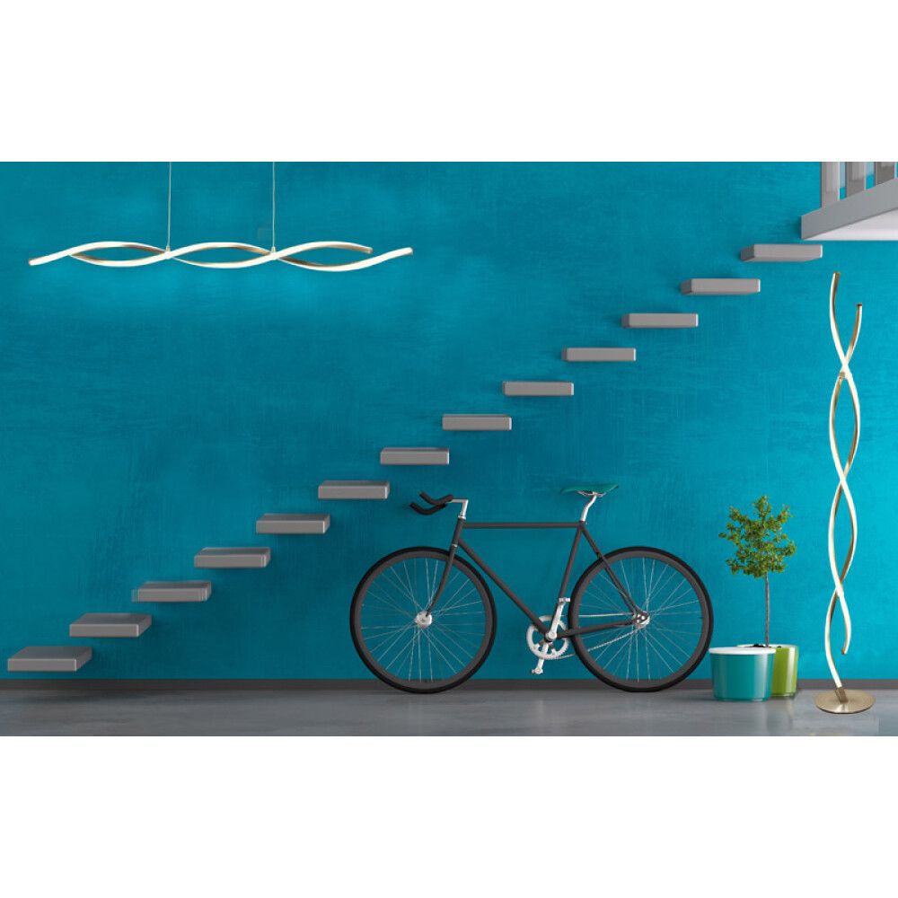 Hangandi ljós LED 20,6W Swirl messing