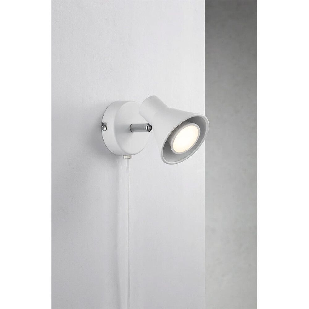 Veggljós GU10 Eik hvítt Ø8,6 cm