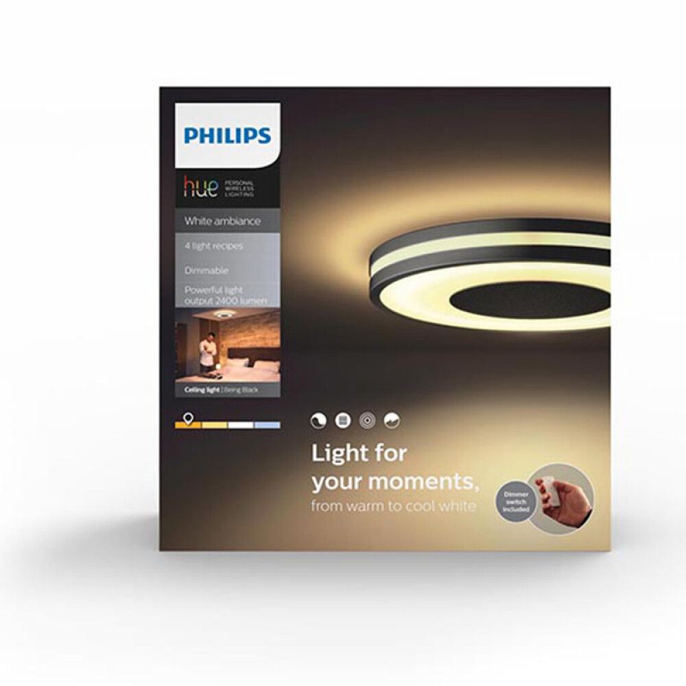 Loftljós LED Being svartur 32W m/dimmer Philips Hue