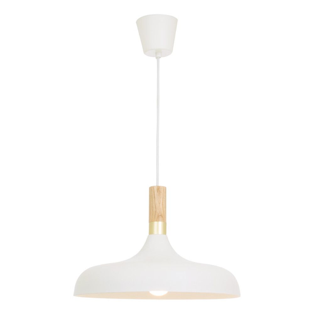 Hangandi ljós E27 Sense Ø34cm hvítt/tré