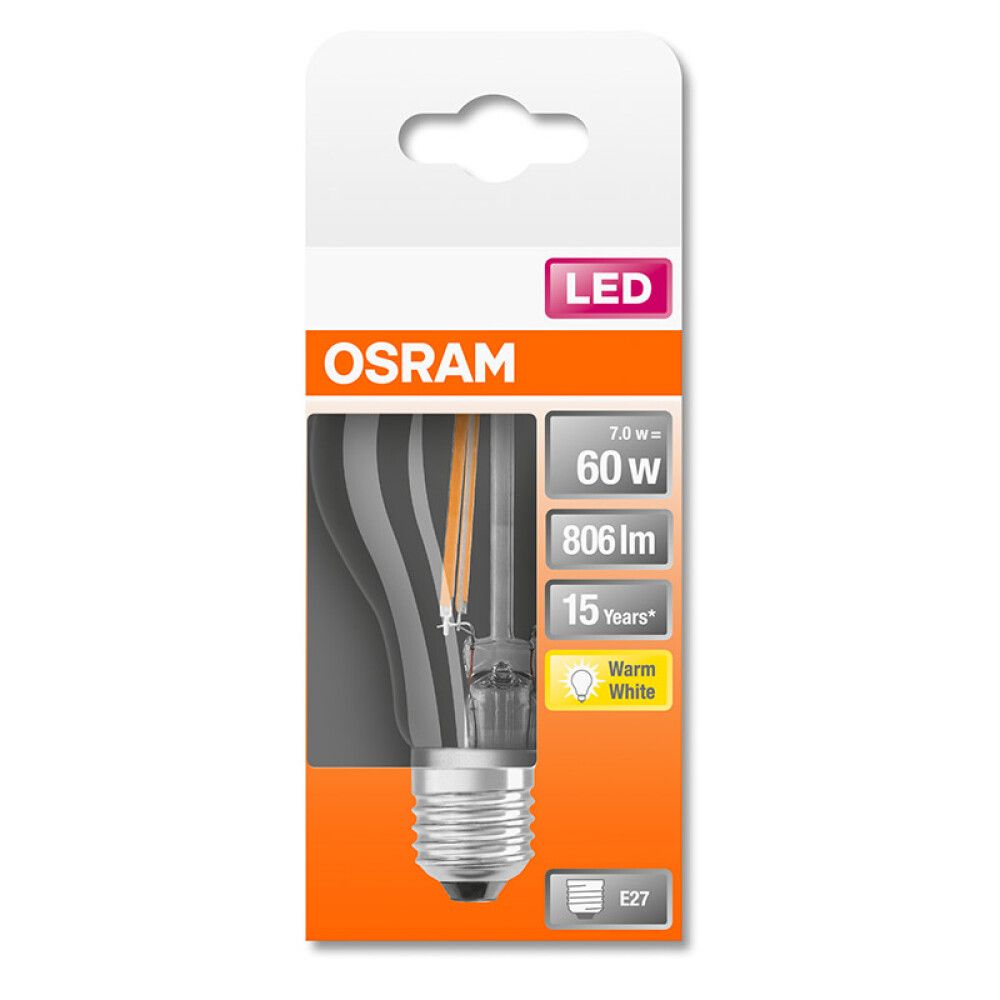 Ljósapera LED E27 2700K Osram 7W Ø60 mm
