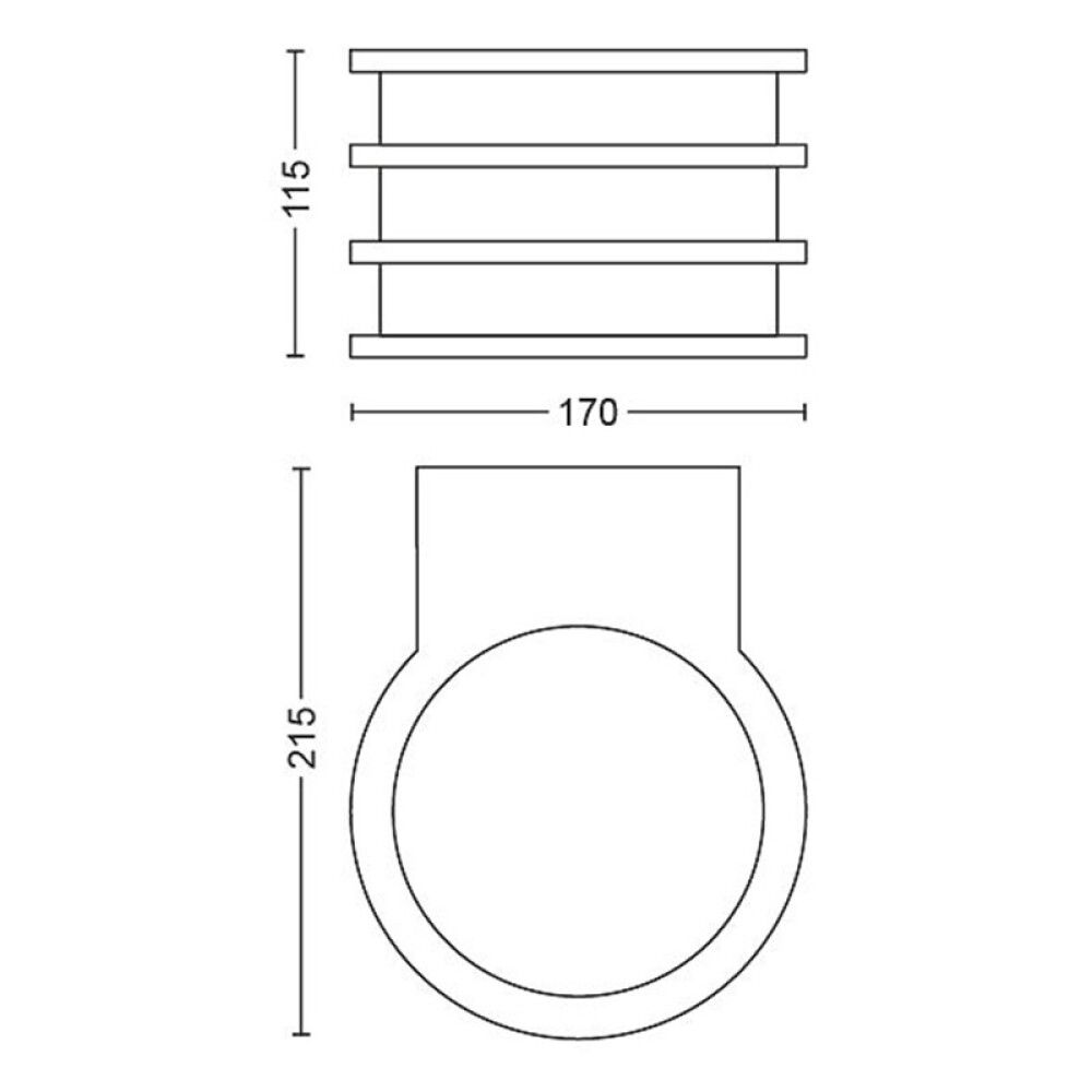 Veggljós E27 Lucca 9,5W Philips Hue 22 cm