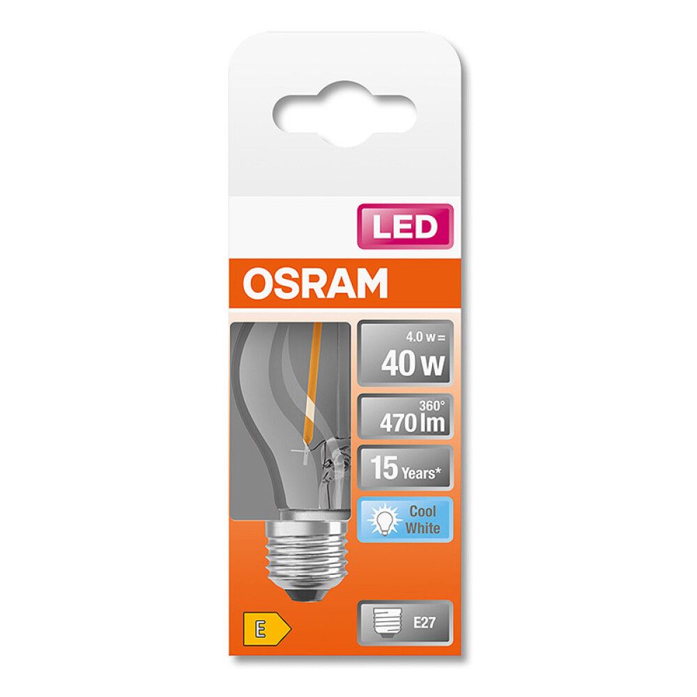 Ljósapera LED E27 4000K Osram 4W Ø4,5 mm