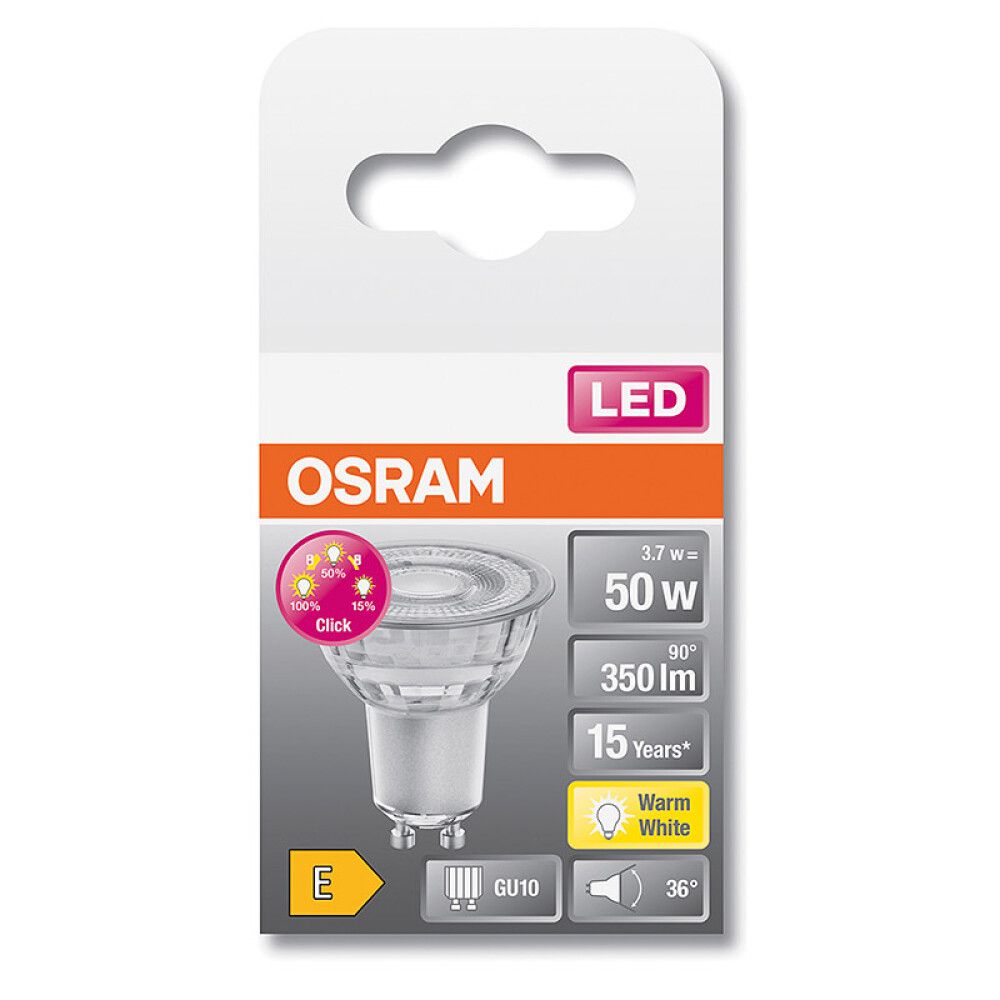 Kastarapera LED GU10 innbyggður dimmer 2700K Osram 4,5W