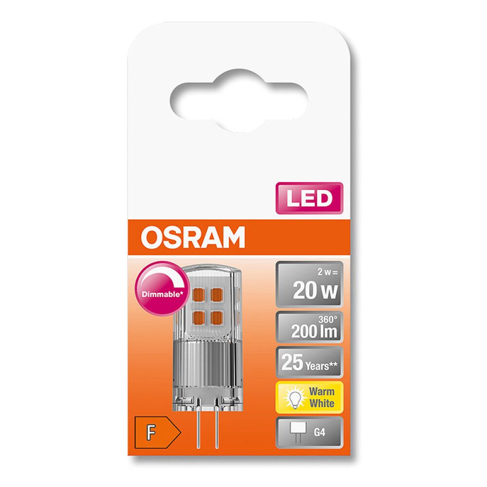 Ljósapera LED G4 2700K Osram 2W Ø1,5 mm