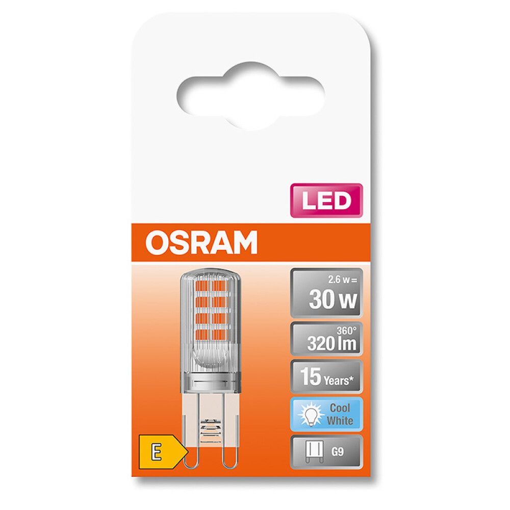 Ljósapera LED G9 4000K Osram 2,6W Ø15 mm