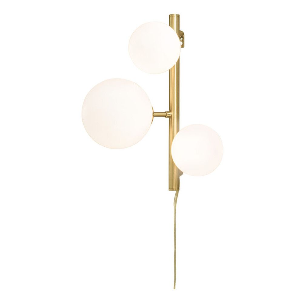 Veggljós 3xG9 Molekyl messing/hvítt