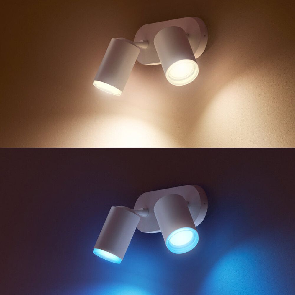 Kastarar 2xGU10 Fugato Philips Hue 19,5 cm hvítir