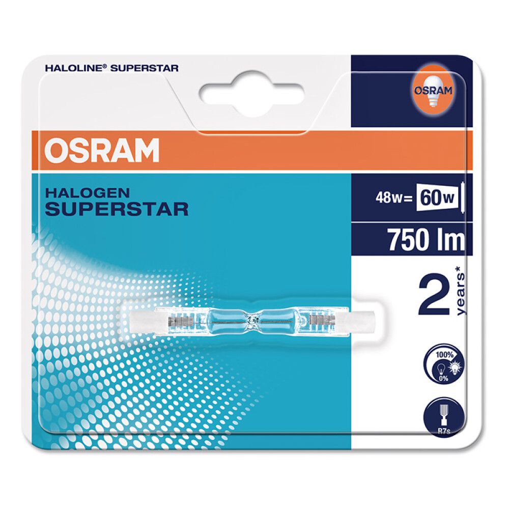 Ljósapera R7S 48W halogen Osram
