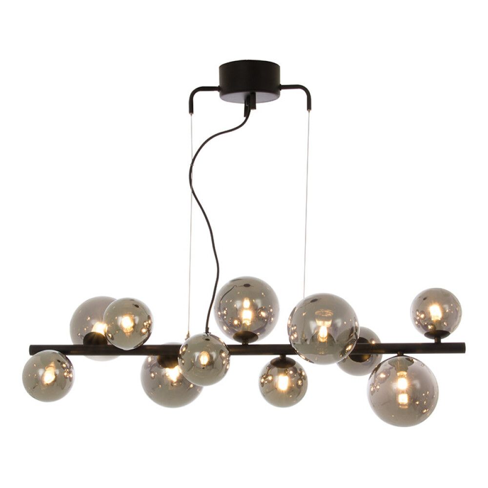 Hangandi ljós 11xG9 Molekyl svart/reyklitað