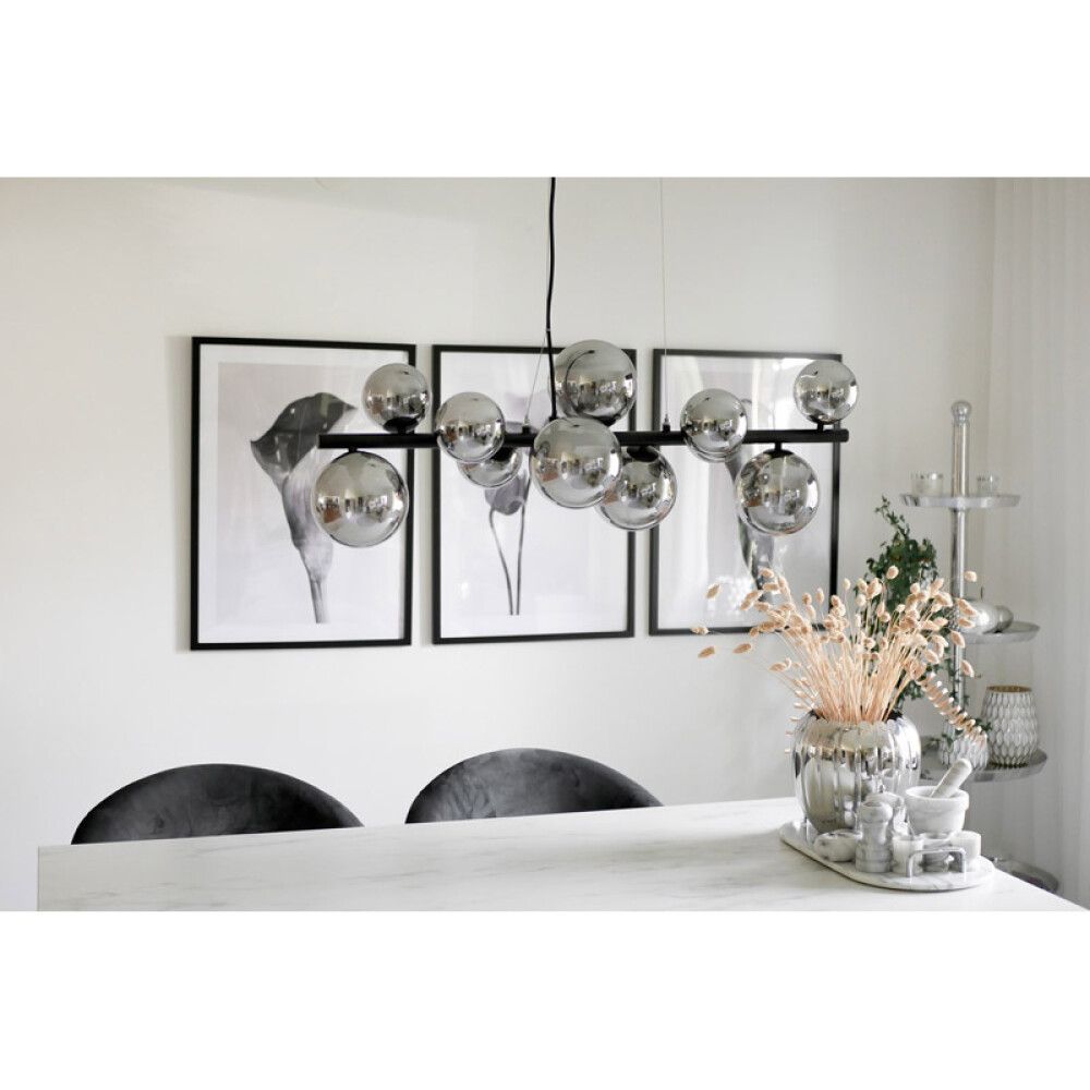 Hangandi ljós 11xG9 Molekyl svart/reyklitað