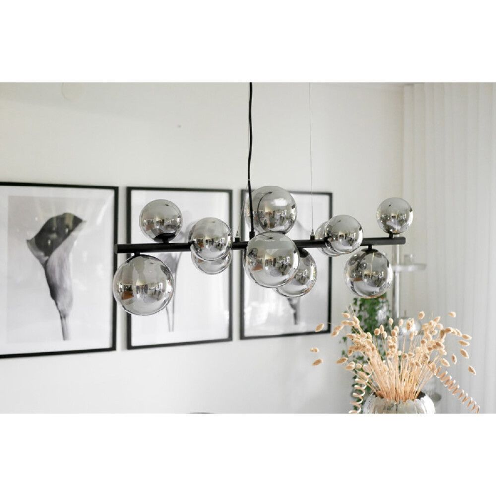 Hangandi ljós 11xG9 Molekyl svart/reyklitað