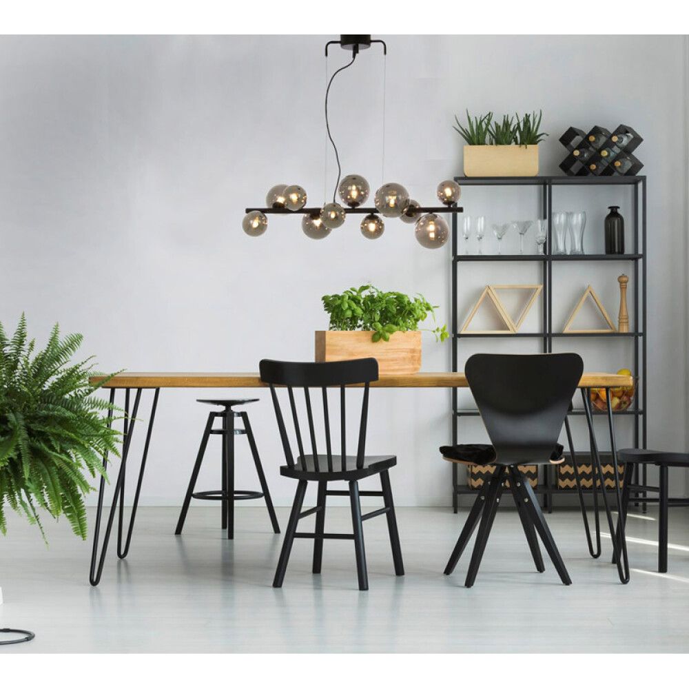 Hangandi ljós 11xG9 Molekyl svart/reyklitað