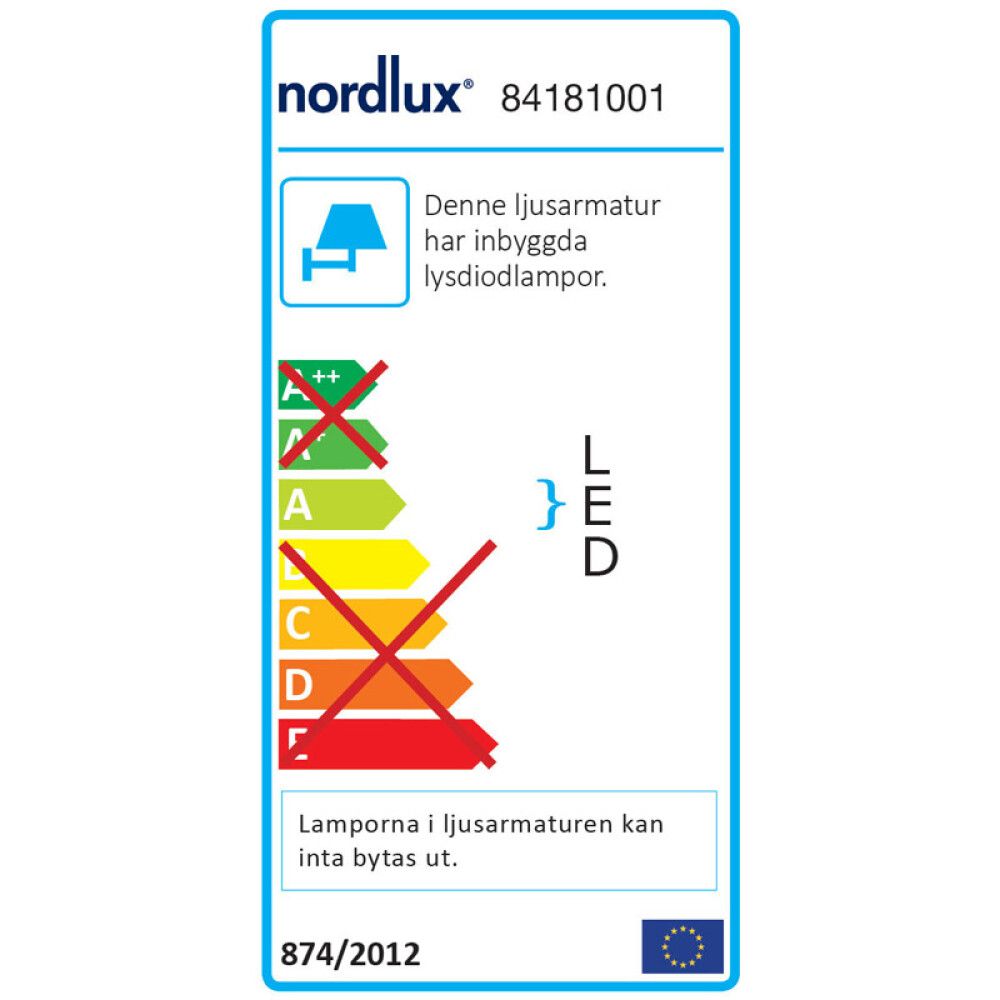 Veggljós LED Kinver hvítt 17,5 cm