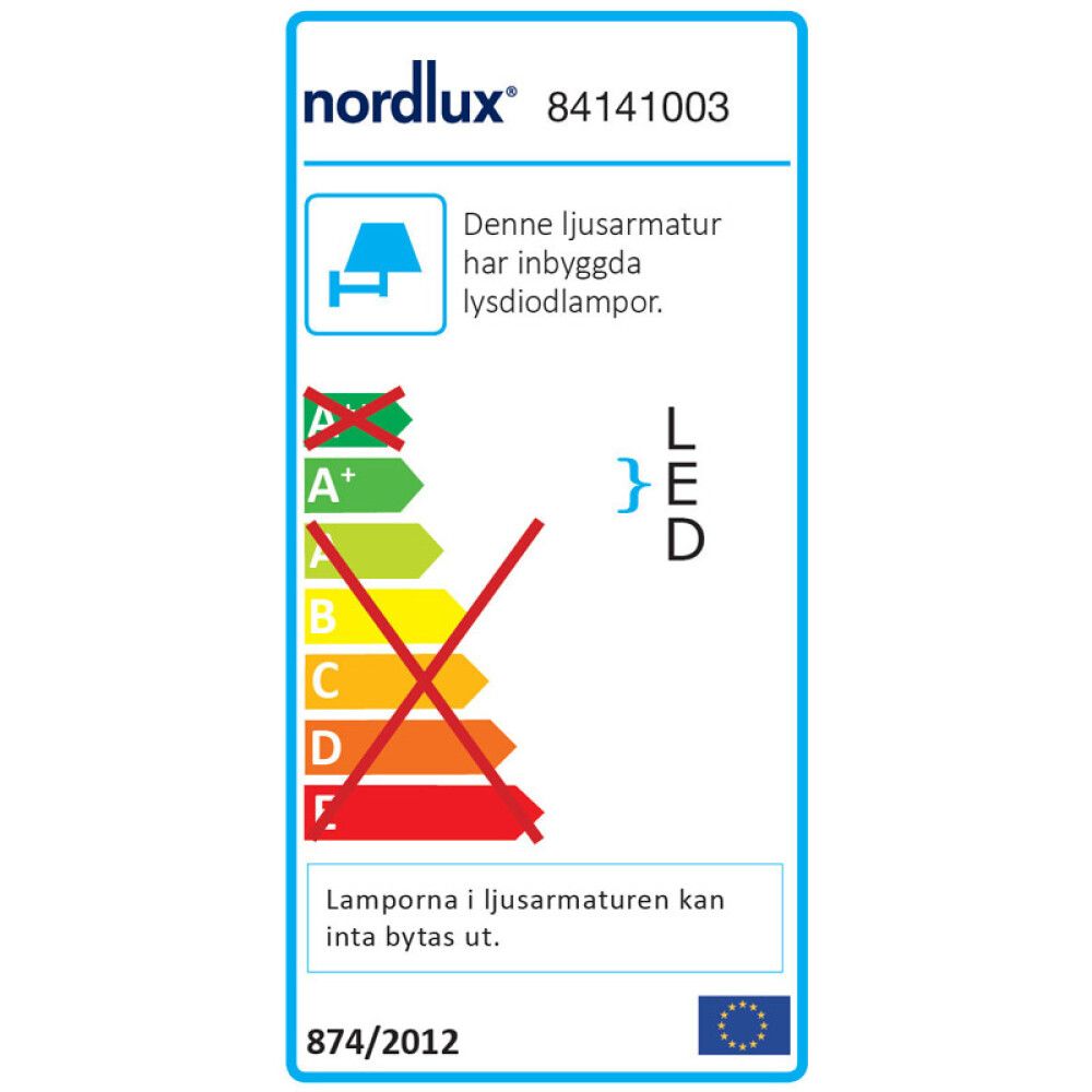 Veggljós LED Rold sveigt svart 16x9 cm