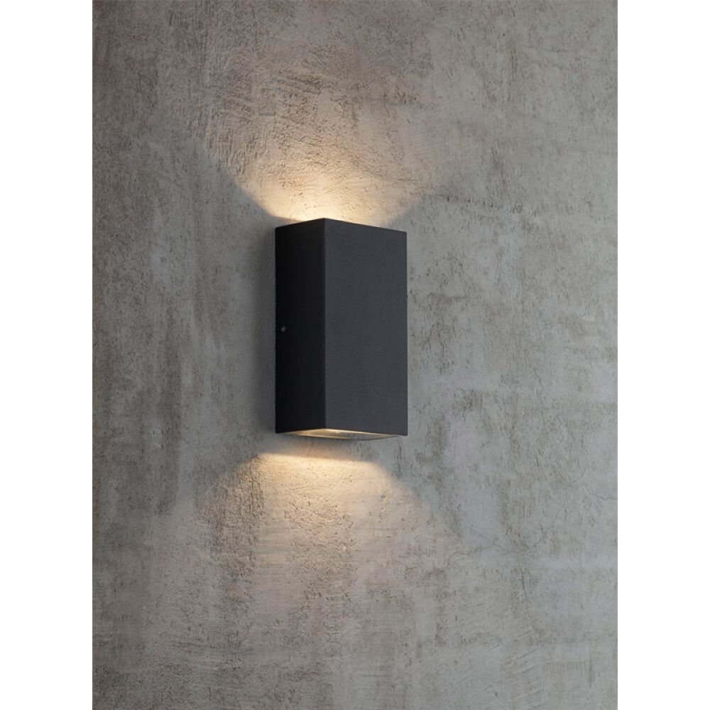 Veggljós LED Rold flatt svart 16x9 cm