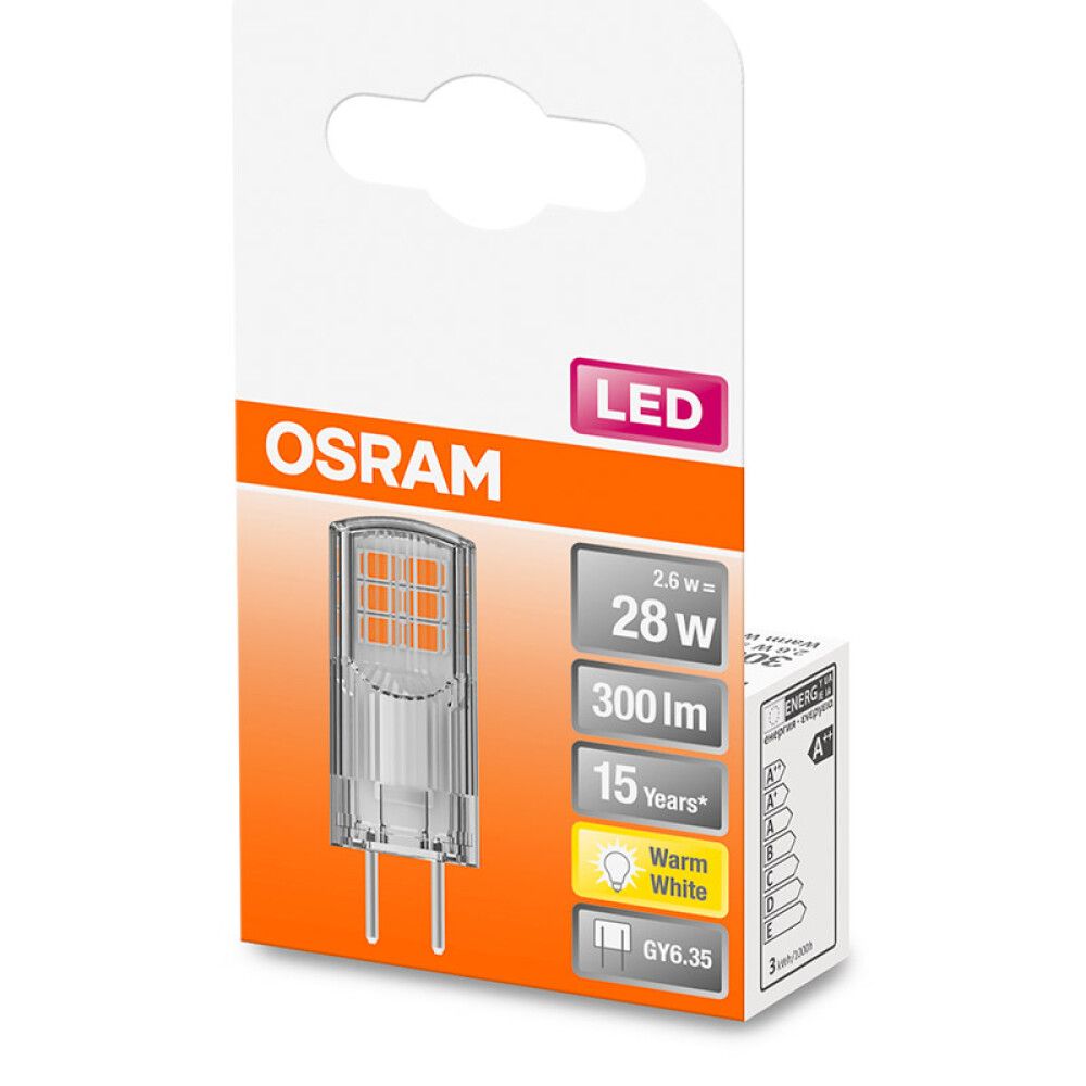 Ljósapera LED GY6.35 2700K Osram 2,4W Ø13 mm