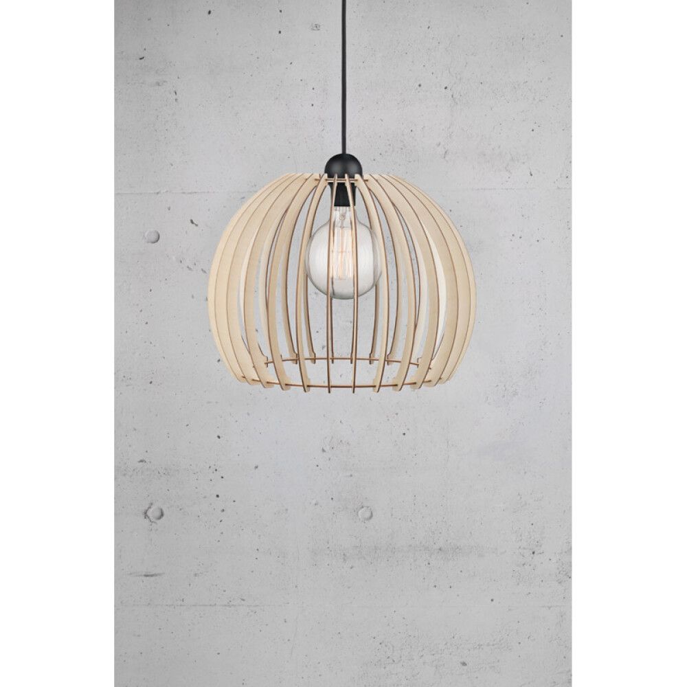 Hangandi ljós E27 Chino viður Ø40 cm