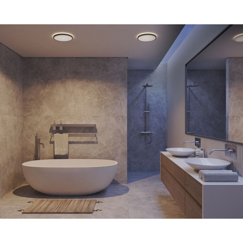 Kúpull LED Oja svartur dimmanlegur 3000K Ø42,4 cm