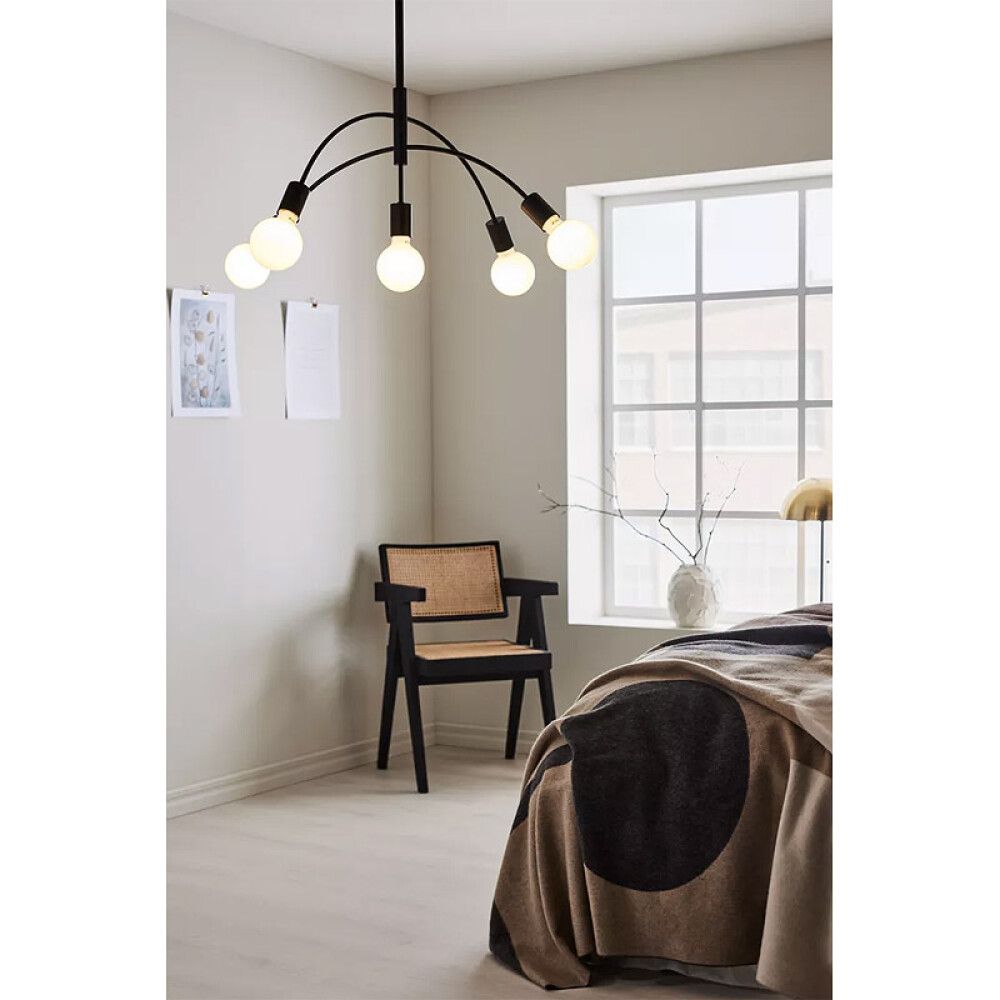 Hangandi ljós 5xE27 Cygnus Ø70 cm svart