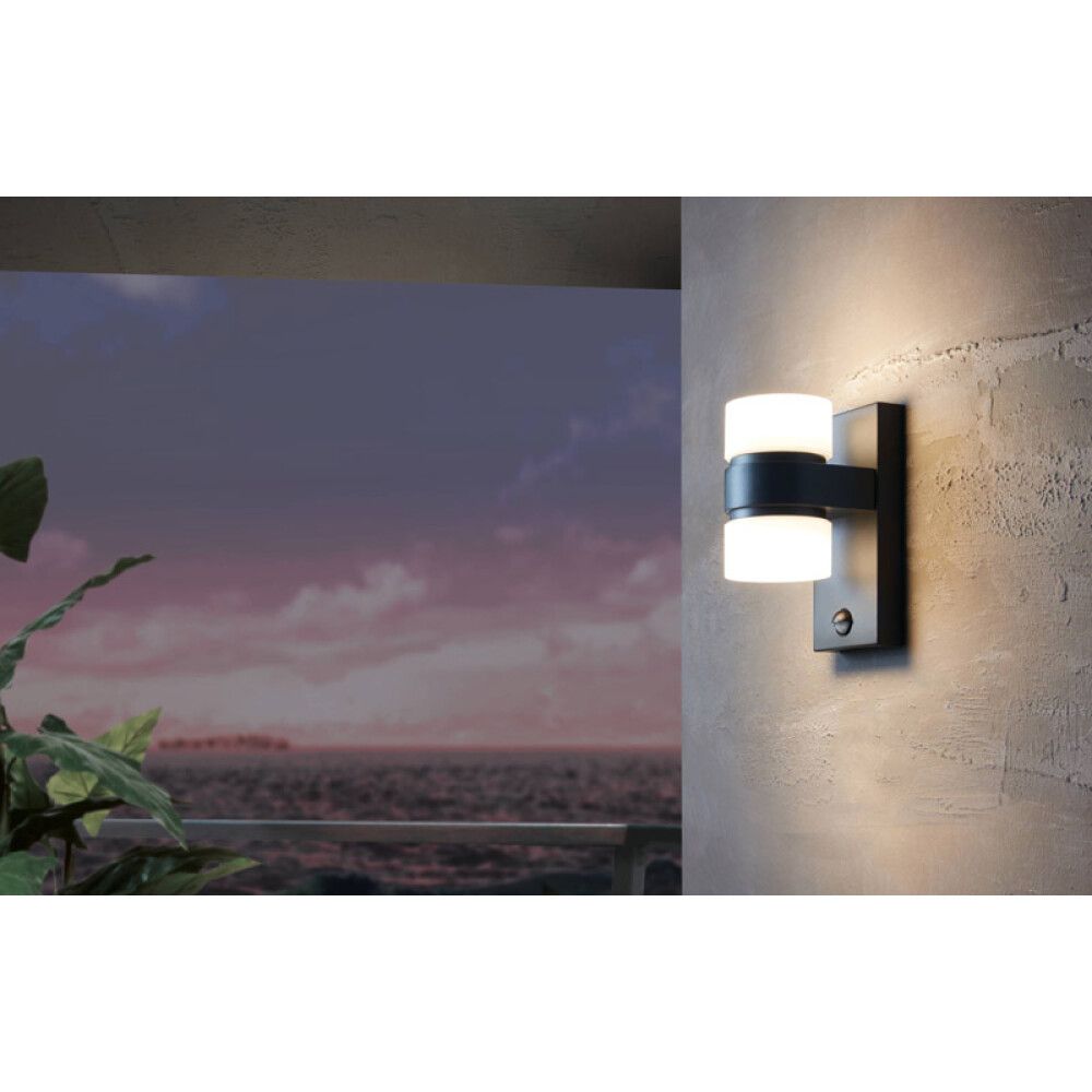 Veggljós LED með skynjara Atollari Eglo dökkgrátt