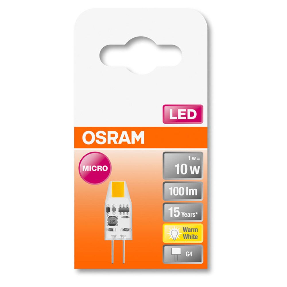 Ljósapera LED G4 2700K Osram 1W Ø1 mm