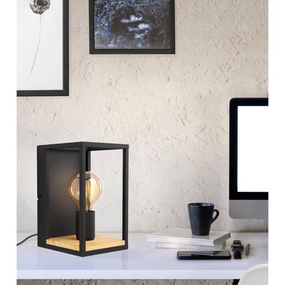 Veggljós E27 Libertad 24cm svart/tré