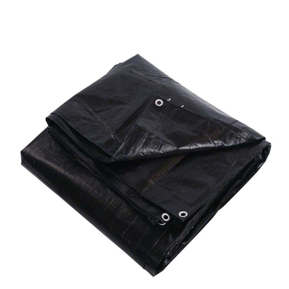 Segldúkur með kósum 4x6m 24m² svartur