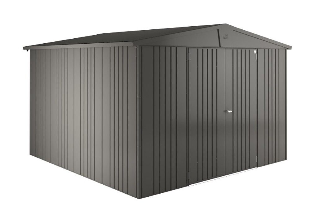 Geymsluskúr 8,64m2 Europa 7 dökkgrár tvöföld hurð