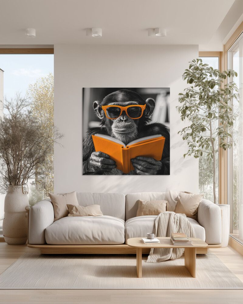 Hljóðvistarmynd api með bók 1220x1220x20 mm InEx