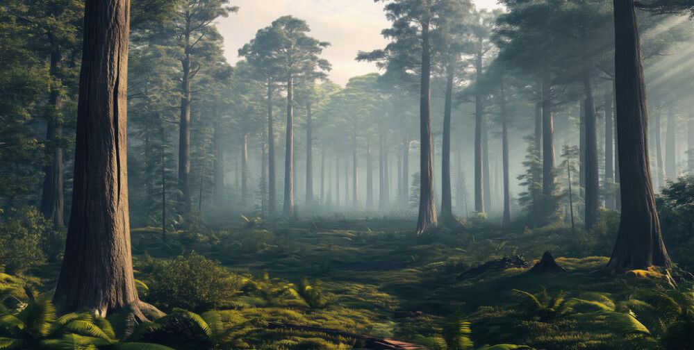 Hljóðvistarmynd landslag skógur 2420x1220x20 mm InEx