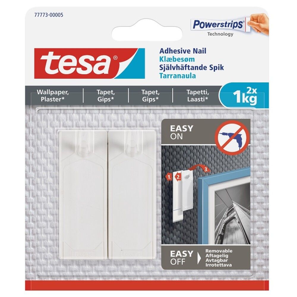 Veggfesting á veggfóður og gips límd Tesa 1kg 2stk