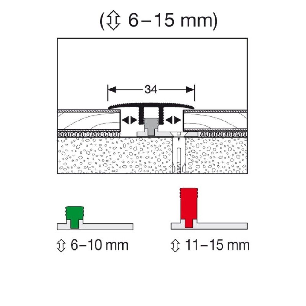 Frágangslisti samskeyta 90x3,4cm Logoclic silfur