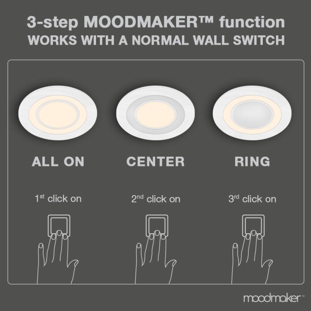 Innfeldur kastari LED Clyde hvítur dimmanlegur Ø8,2 cm
