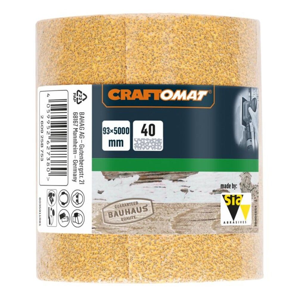 Sandpappír 93 mm 5m K40 Craftomat ljós