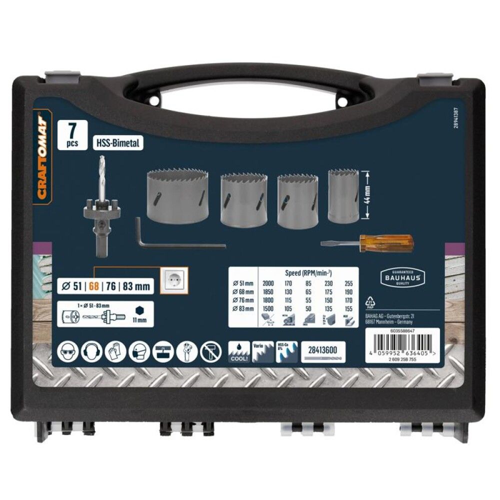 Dósaborasett 7 stk HSS Craftomat