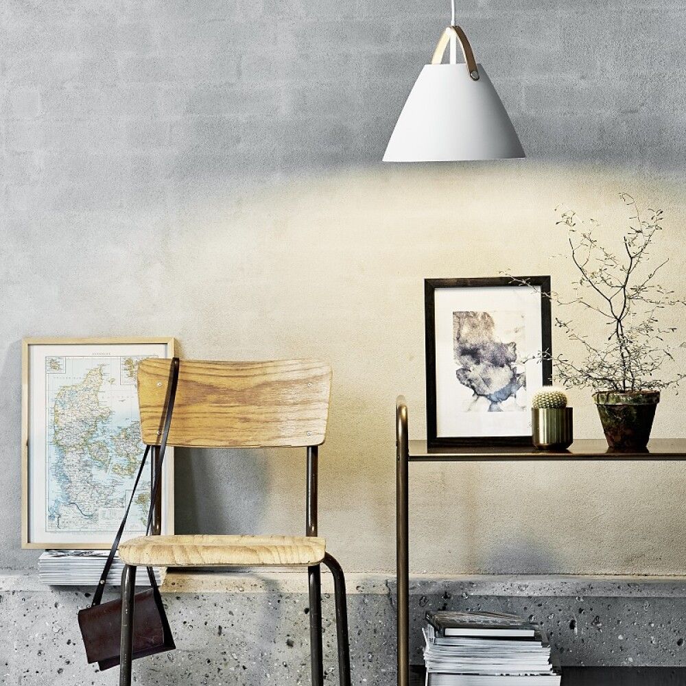 Hangandi ljós E27 Strap 27 hvítt Ø27 cm