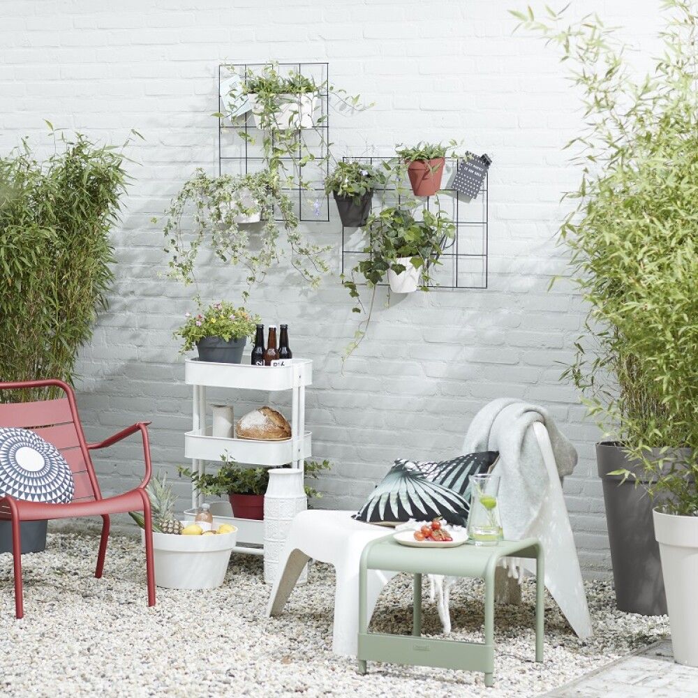 Blómapottur á grind Elho Loft Urban Green wall hvítur