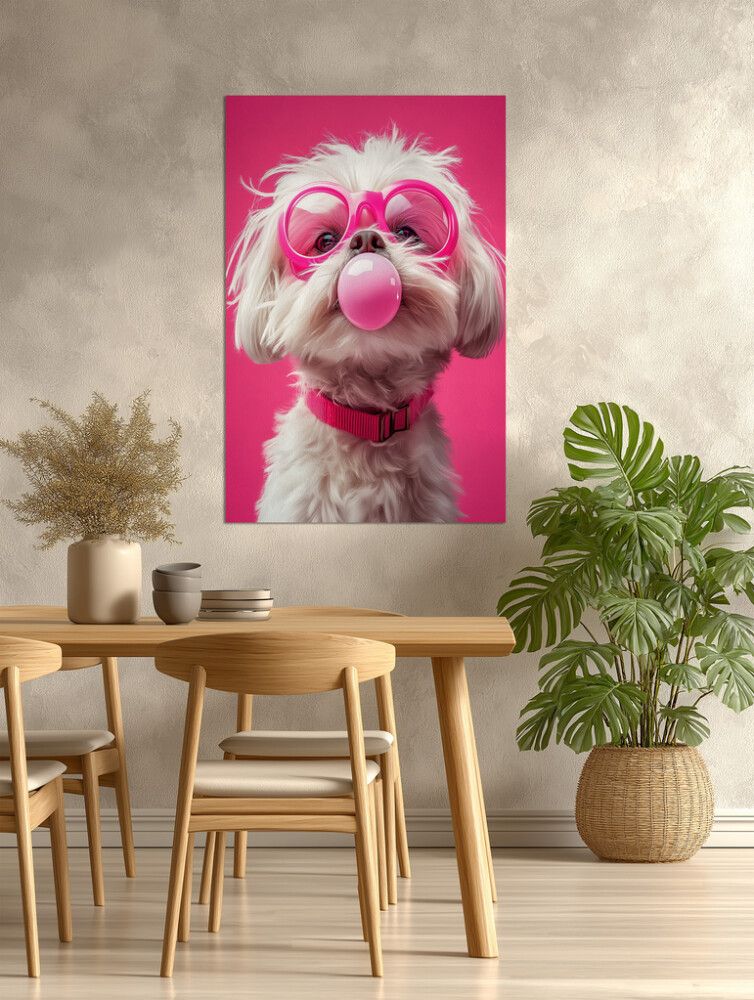 Hljóðvistarmynd hundur bleikur 800x1220x20 mm InEx