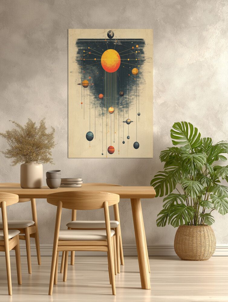 Hljóðvistarmynd sólkerfi ljós 800x1220x20 mm InEx