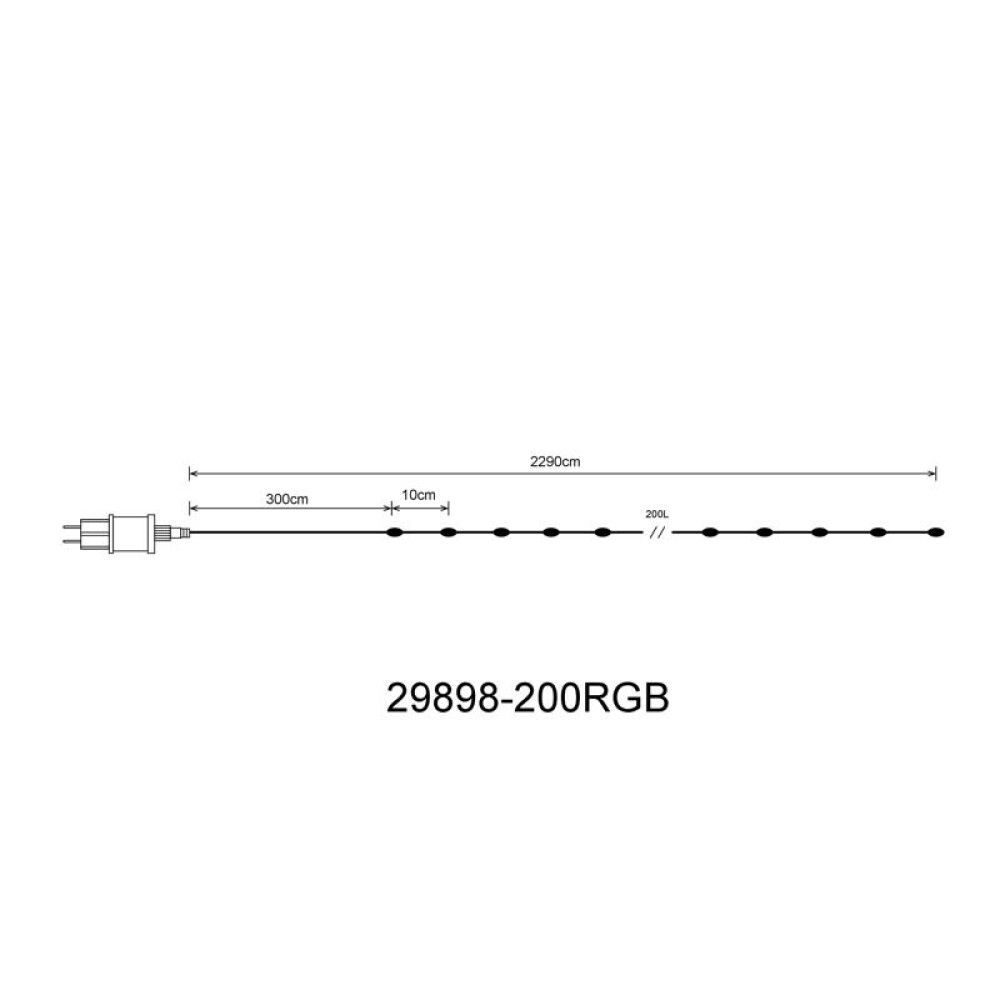 Ljósasería 200 RGB LED Globo 16,9m