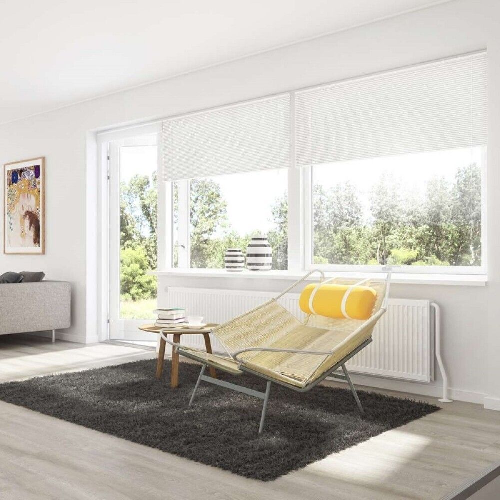 Plíseruð gardína 130x130 cm Debel London hvít