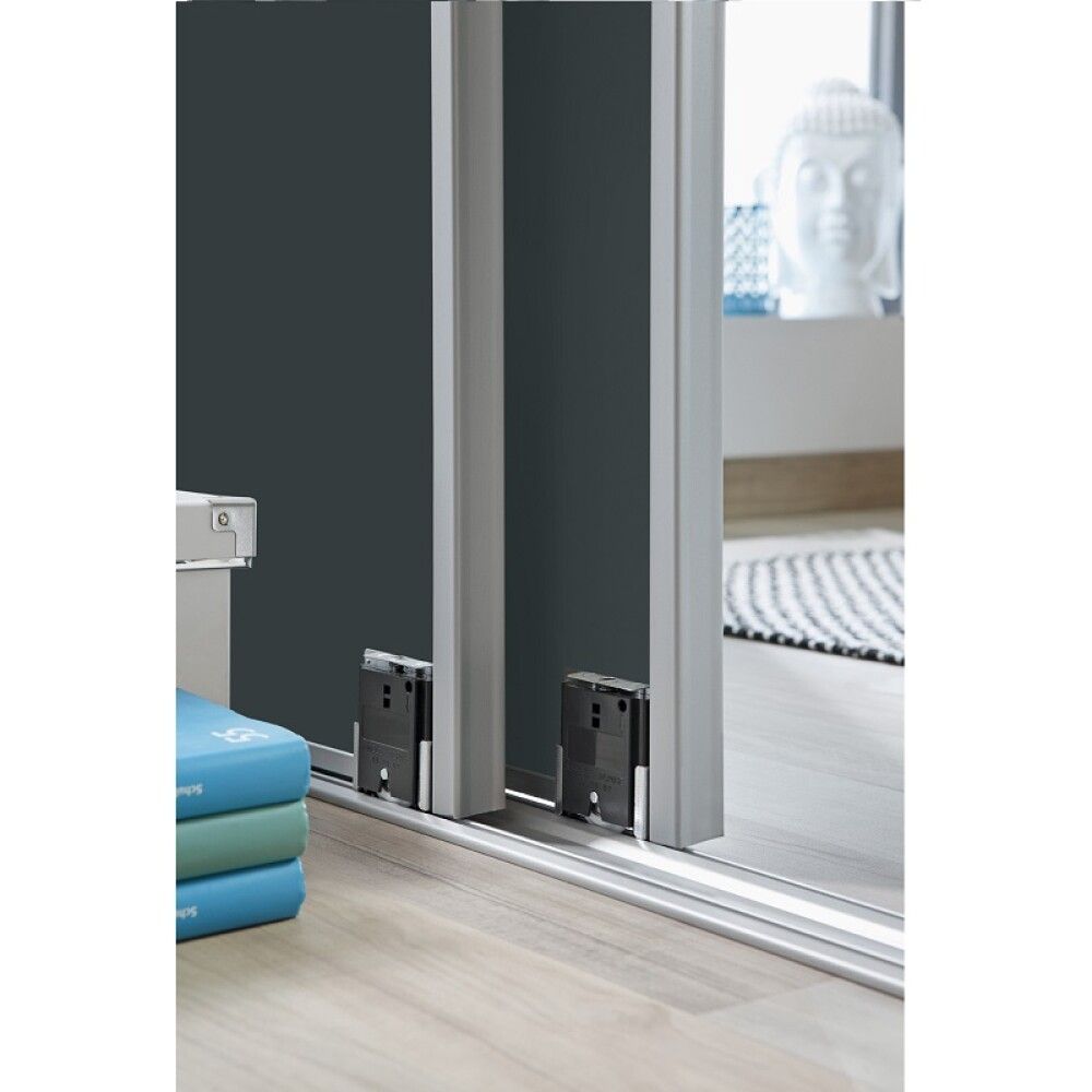 Rennihurð 250x153 cm 2 stk Optimum hvít og grá