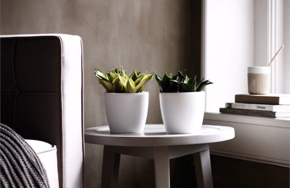 Blómapottur Brussels Round Mini Ø13cm hvítur