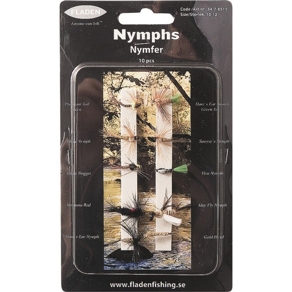 Veiðiflugur Fladen Fishing Nymfer str.10-12 10stk