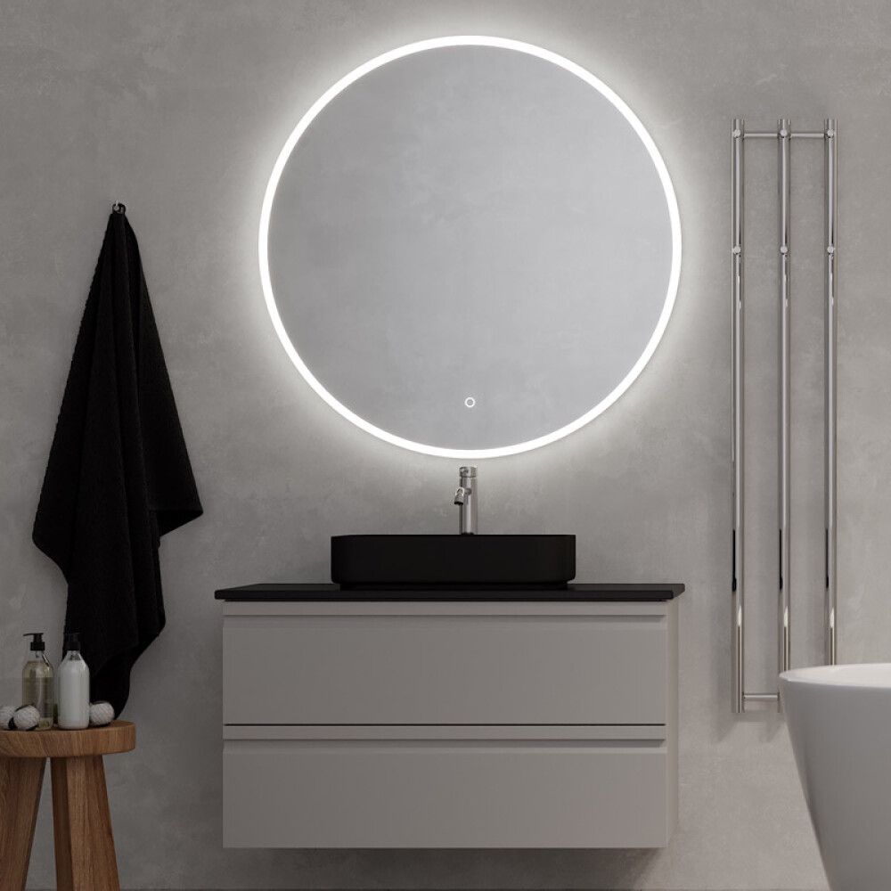 Spegill hringlaga LED rammi 100 cm Skärgård