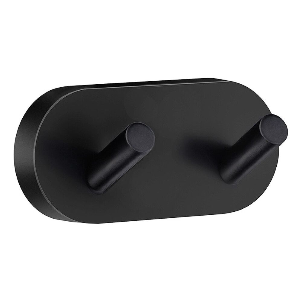 Snagi tvöfaldur Smedbo Home 90mm matt svatur